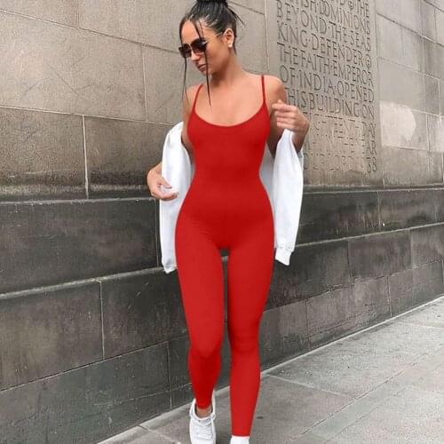 Wantmove Womens Sexy Tight Sling jumpsuit Club Wear One Piece Solid Color Overall Boydcon AM813