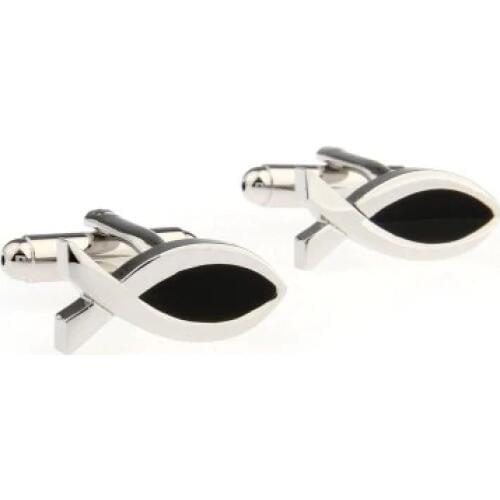 Black Fish Cufflink Cuff Link 2 Pairs Free Shipping Promotion