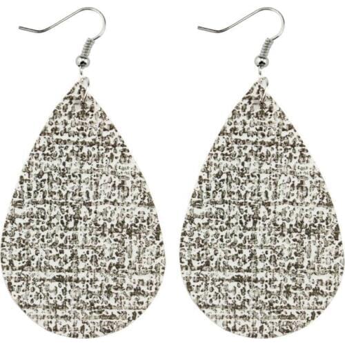 PU Leather Big Teardrop Shape Statement Earrings for Women Jewelry 2019 Light Leather Earrings 11 Colors for Unique Gift