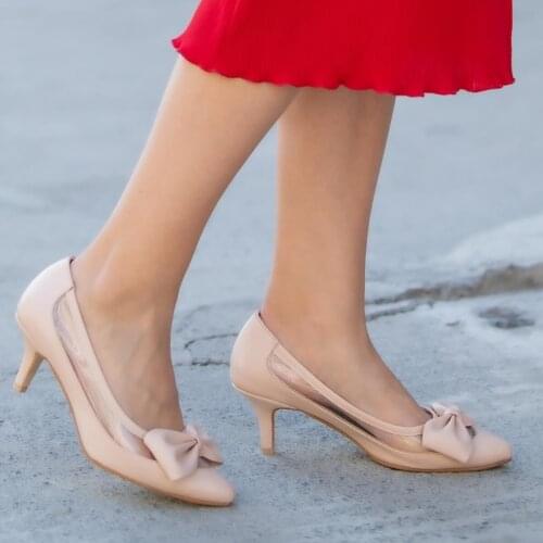 Mio Gusto Brand CLARICE, Black / Skin/Tan, 6Cm Heel-height, high Quality Women 's Pumps Shoes