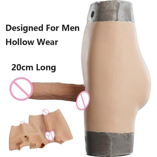 20cm Super Long Silicone Men Wear Penis Pants Strapon Realistic Dildos With Scrotal Adult Sex Toys For Man Lesbian Gay Couples