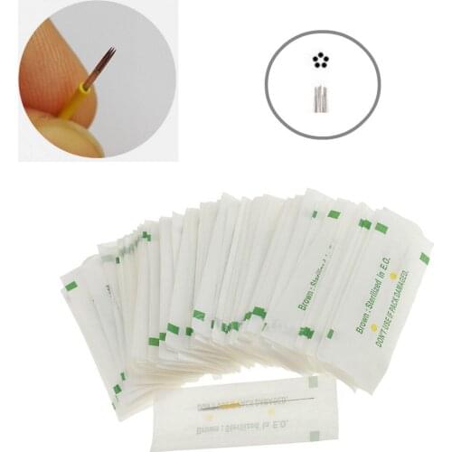 50pcs 5Pins Round Needles Manual Fog Pen Semi Permanent Makeup Eyebrow Microblading Tools Set