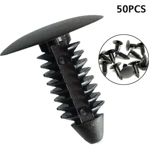 50Pcs/lot Auto Fastener fit 6.0-7.5mm Hole Nylon Car Clips Fender Bumper Shield Retainer Plastic Rivet For GM Ford Chrysler