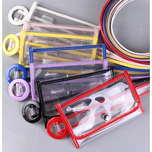 50 Pieces Stylish PVC Clear Waist Fanny Pack Belt Bag Travel Phone Purse for Women