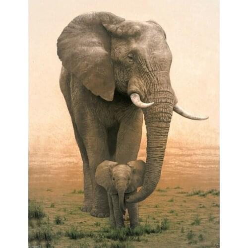 Adult Elephant And Baby Animal Diy Diamond Painting Cross Stitch Full Diamond Mosaic Embroidery Sale Wedding DecorationsZP-2106