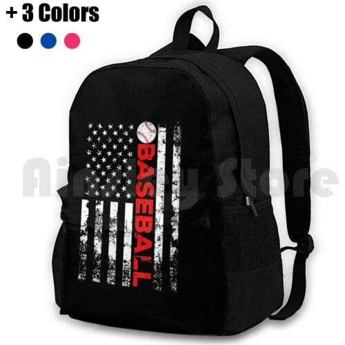 American Flag Baseball Team Gift Baseball-Outdoor Hiking Backpack Waterproof Camping Travel Baseball Sports Football Sport