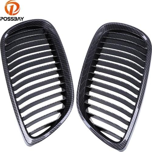 POSSBAY Imitation Carbon Fiber Car Grilles Grill for BMW 3-Series E92 323i/325d Coupe 2006-2010 Pre-facelift Car Accessories