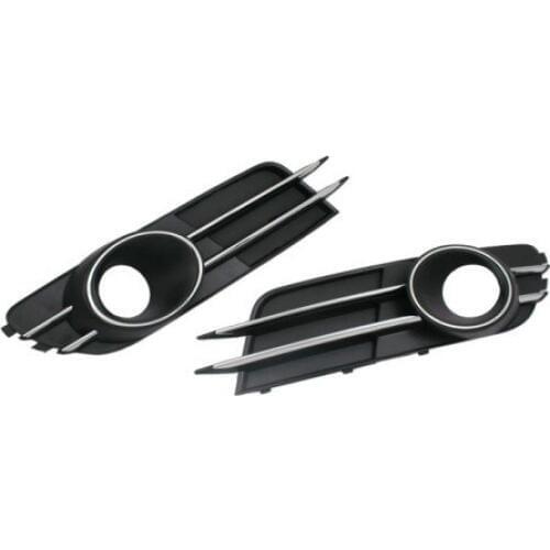 Car-styling Front Fog Light Grille With Chrome Line Accent (Cutout Version) for A6 C7