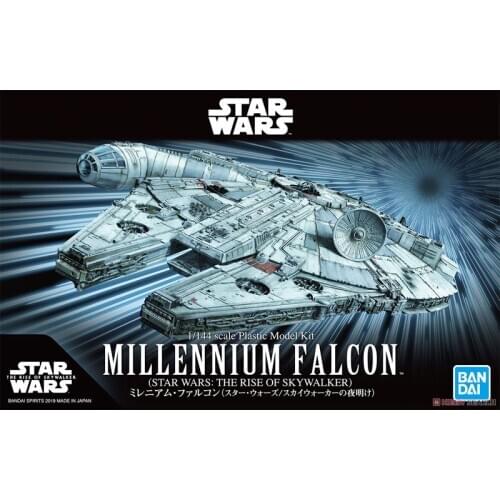 BANDAI Star Wars Original 1/144 Millennium Falcon Star Wars: The Rise of Skywalker Anime Action & Toy figures Model Toys