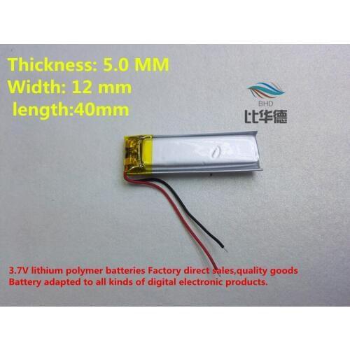 Free shipping) 3.7V lithium polymer battery 501240 220mAh point reading pen Bluetooth wholesale