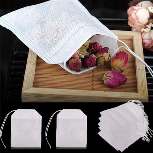 Teabags 100Pcs/Lot 10pc/lot Empty Tea Bags With String Heal Seal Filter Paper for Herb Loose Tea Infuser 5.5 x 7CM