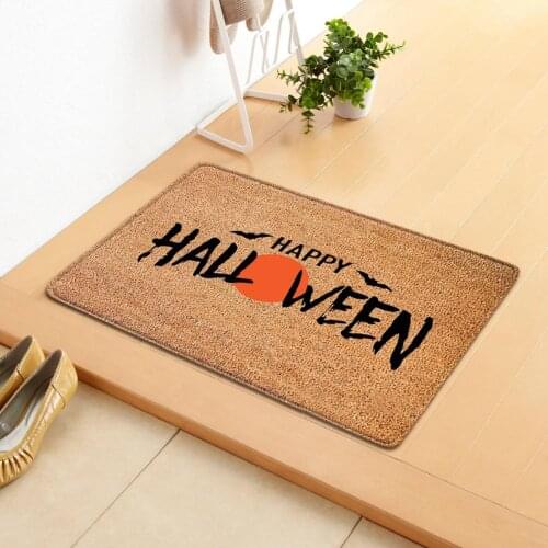 Halloween Doormat Blanket Welcome Home Front Door Decorations Outdoor Kitchen Living Room Pumpkin Ghost Floor Mat Rug