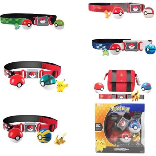 TOMY Pokemon Go Game Pikachu Figure Pokemon Clip N GO Carry Poke Ball Belt Set Figure Funny Childrens Toys