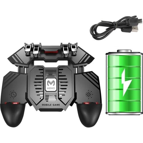AK77 Six Finger Gamepad Heat Dissipation for PUBG Game Controller Joystick Universal Mobile Gaming Trigger Power Bank
