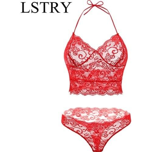 Lace Bra Set Unlined Bralette Bikini See Through Sexy Triangle Bra Lstry Wireless Brassiere Suit Fashion Intimate Underwear Set