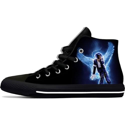 King of Pop Michael Jackson Rock Music Fashion Casual Cloth Shoes High Top Lightweight Breathable 3D Print Men Women Sneakers