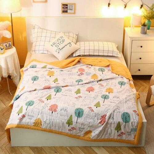 Summer skin wash cotton summer cool quilt double air conditioner washable childrens quilt single double dormitory thin quilt