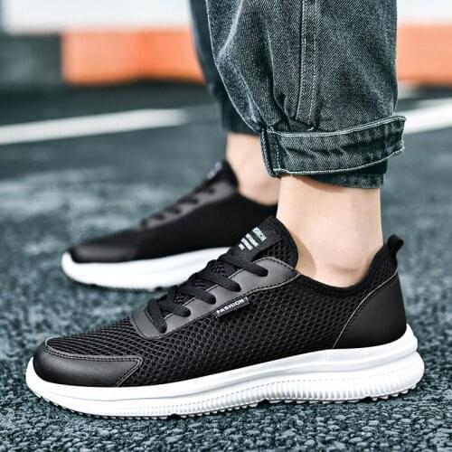Summer Men Casual Sneakers Mesh Sport Shoes Male Designer Tennis Shoes Light Men Training Walking Running Sneakers Plus Size 48