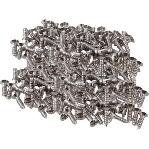 Yibuy 1000 x Metal Chrome Pickguard Screws for Guitar Bass Replacement