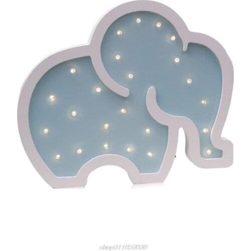 Cute Wooden Elephant Shaped LED Light Creative Wall Hanging Ornaments Night Lamp Childrens Room Bedside Lamp Au4 21 Dropship