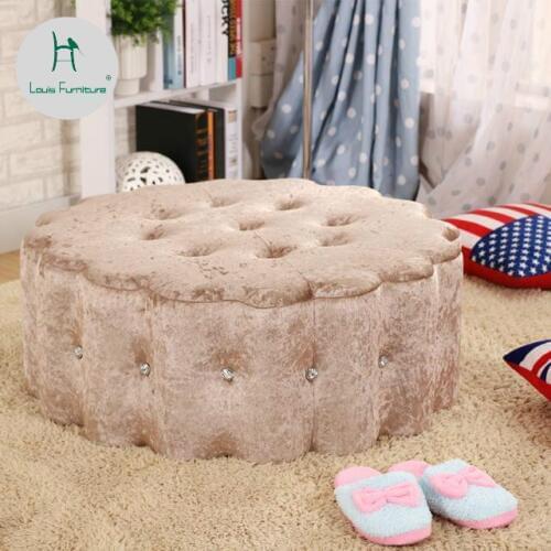Louis Fashion Stools Ottomans Shoe Store Clothing Shop Try Shoes Replacement Circular Foot Rest Shop Sofa