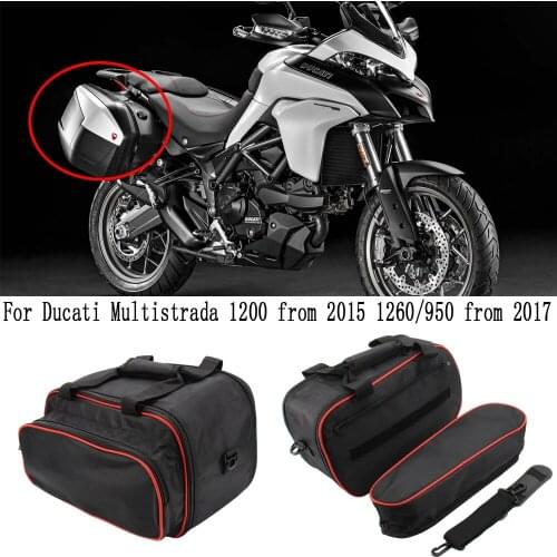 Motorcycle luggage bags Black expandable Inner Bags For Ducati Multistrada 1200 from 2015 1260/950 from 2017