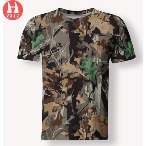 Tactical shirt camouflage suit 3d printing mens and womens short-sleeved fashion breathable T-shirt outdoor hiking hunting