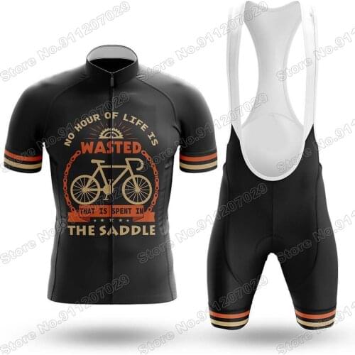 No Wasted Mens 2021 Cycling Jersey Set Summer Bicycle Clothing Road Bike Shirts Suit Bicycle Bib Shorts MTB Wear Maillot