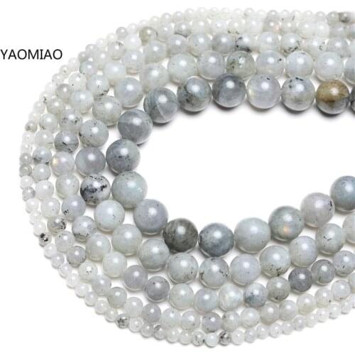 Wholesale Natural Stone Blue Labradorite Beads 4 6 8 10 12mm Pick Size For DIY Bracelet Necklace