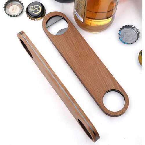 Kitchen Bar Bartender Bottle Opener Wine Beer Soda Glass Cap Bottle Opener With Wood Handle LX8725
