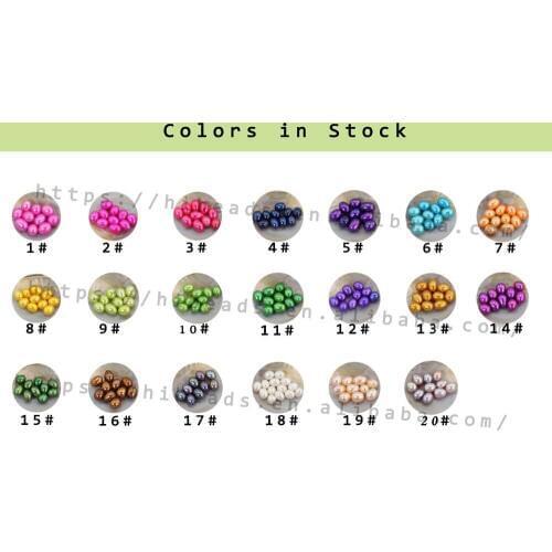 Perfectly freshwater rice oval pearls 20PCS of Mix 20 Colors vibrant Genuine charming 6-7mm Loose Pearls for making DIY LO002