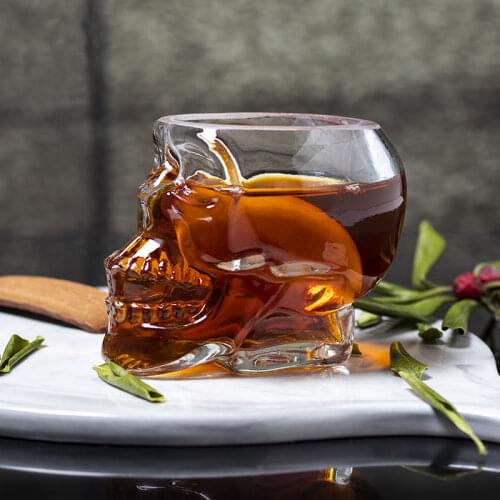 75ml Transparent Glass Cup Creative Whisky Bar Wine Crystal Skull Head Glass Cup Wine Vodka Club Beer Wine Glass Dropshipping