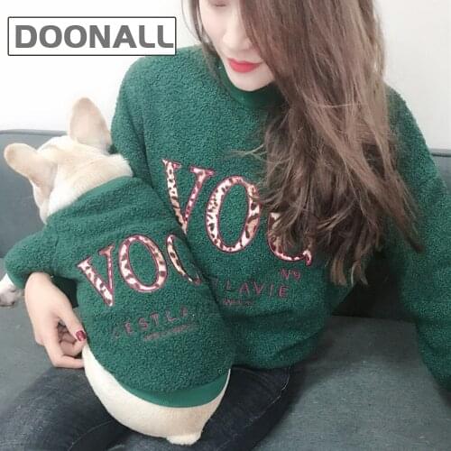 Matching Dog Shirt & Owner Hoodie Leopard Embroidery Clothes for Puppy Cat and Mommy Pet Clothing Parent Mother and Dog Outfits