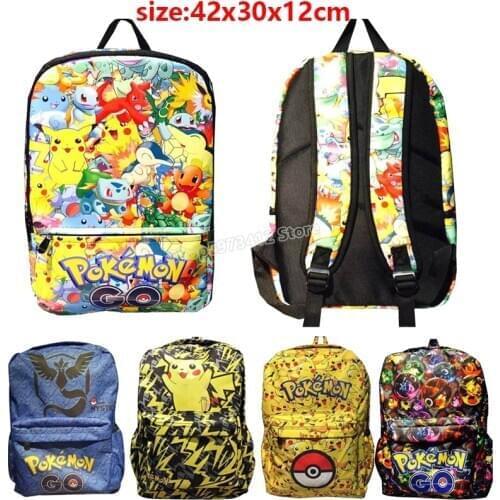 Pokemon Pikachu Backpacks Student Large Capacity School Bags Luggage Canvas Backpack PU Handbag Accessories Birthday Gifts Unsex