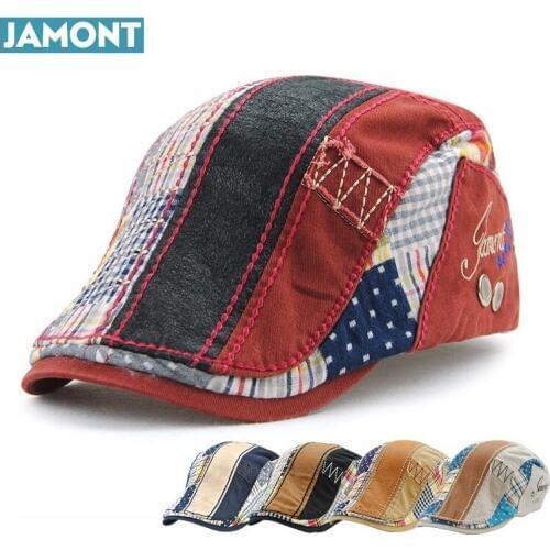 JAMONT Fashion Unisex Beret Hat For Men Women Cotton Leisure Visor Sun hat Casquette Gorras Planas Flat Cap Boina Masculina
