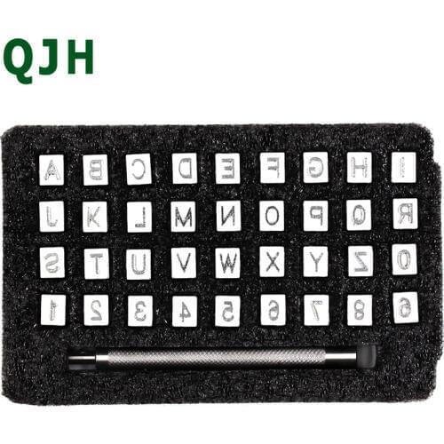 36Pcs/set Steel Punch Alphabet Letter Number Leather Stamper Stamp 3 mm / 6 mm Metal Letter Punching Leather Tool