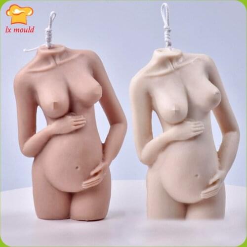 3D Pregnant Woman Body Shape Silicone Molds Resin Plaster Candle Soap Tools