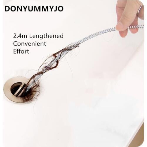 Hair Drain Clog Remover 2.4m Long Unblocker Drain Relief Tool for Drain Cleaning