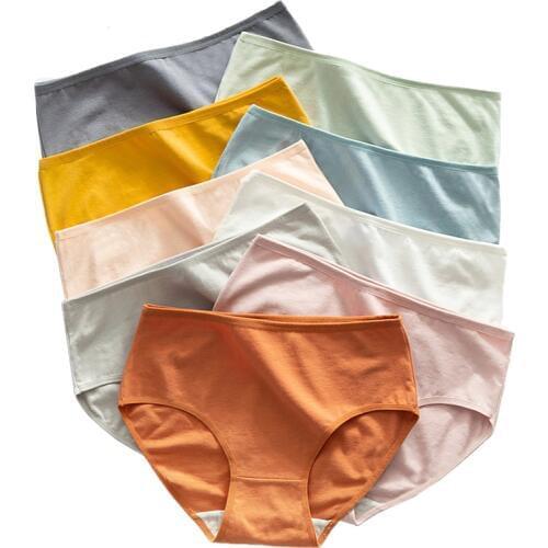 M-XL 9 Colors Cotton Panties Women Seamless Briefs Simple Mid-Rise Sexy Lingerie Girl Panty Breathable Female Underwear