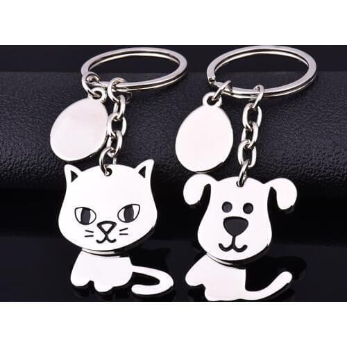10pcs/lot 360-revolving cat keychain cute key ring for women dog key chain key holder portachiavi bag charm free shipping