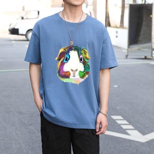 Women Harajuku Guinea Pig Printing T-shirt Cotton Summer Fashion Funny Cartoon T Shirt Casual Loose Short Sleeve Unisex Clothing