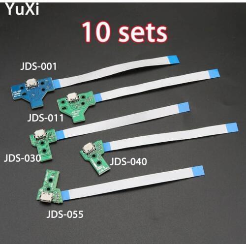 10 sets JDS 055 040 030 011 USB Charging Port Socket Jack Connector For Sony PS4 Pro Slim Controller Charger PCB Board