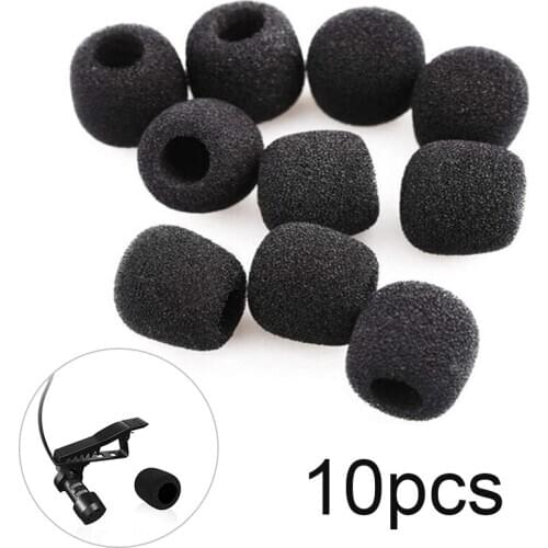 10pcs Black Mini Microphone Cover Headset Replacement Foam Mic Cover Windshield Sponge Covers for Headset Microphone Mic Cover