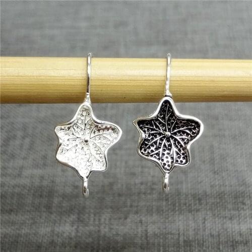 2 Pairs of 925 Sterling Silver Lotus Flower Earring Ear Wire Hooks for Yoga