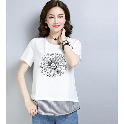 2019 T Shirt Women Clothes Fashion TeeTop multi Gold Fashion Cotton Ladies Tee Shirt