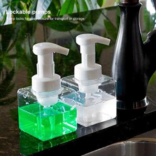 4Pcs 250ml Clear Plastic Pump Bottles Foaming Soap Dispenser Portable Refillable Foam Bottle Home Travel Use