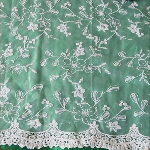 5Yards/lot French Net Lace Fabric 2018 Latest African Guipure Lace Fabric With Embroidery Mesh Tulle Cord Wedding Lace Fabric