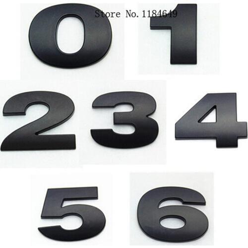 6pcs height 4cm BLACK matte DIY car 3D metal sticker number letters alphabet decal car-styling spell for MAZDA SKODA VOLVO HONDA