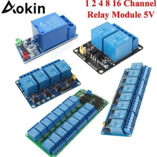 Aokin 1 2 4 8 16 Channel Relay Module 5V with Optocoupler Low Level Trigger Expansion Board for Arduino