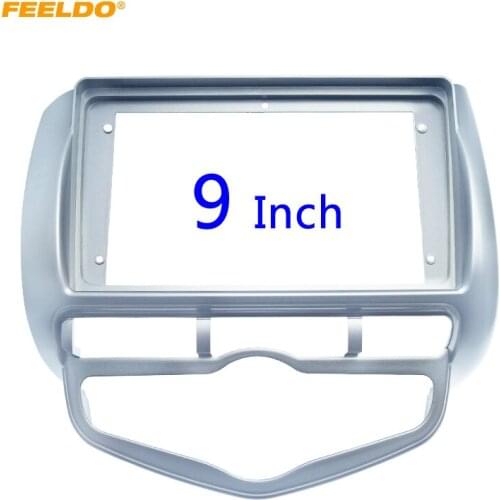 FEELDO Car 2Din 9" DVD Stereo Audio Fascia Frame Adapter For Honda Fit (LHD) Panel Bezel Frame Installation Trim Kit #HQ6331